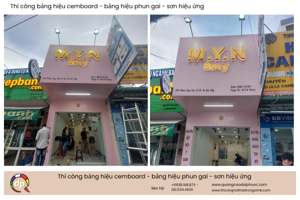 làm bảng hiệu màu hồng pastel