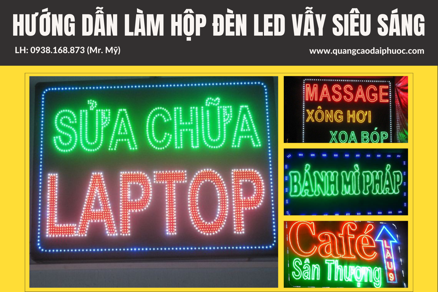 dạy học viên làm bảng led quảng cáo